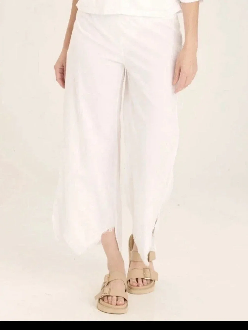 NWOT XCVI Wearables Astri 100% Linen Wide Leg Asymmetrical Pants Women's XS